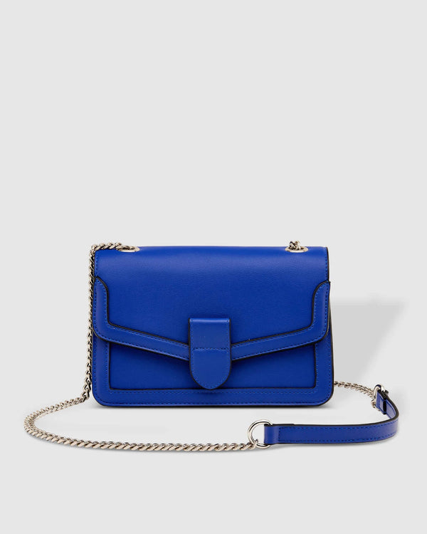 Leather Clutch Bag with detachable long chain strap | Electric Blue - The  Leather Mob